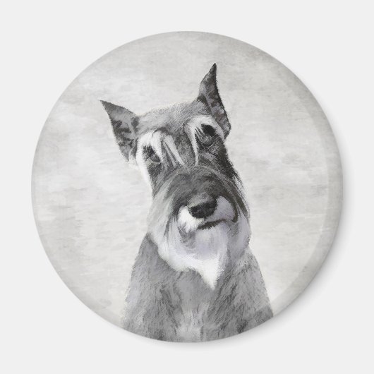 Schnauzer (Riesenmalerei) - Hundekunst Magnet (Vorne)