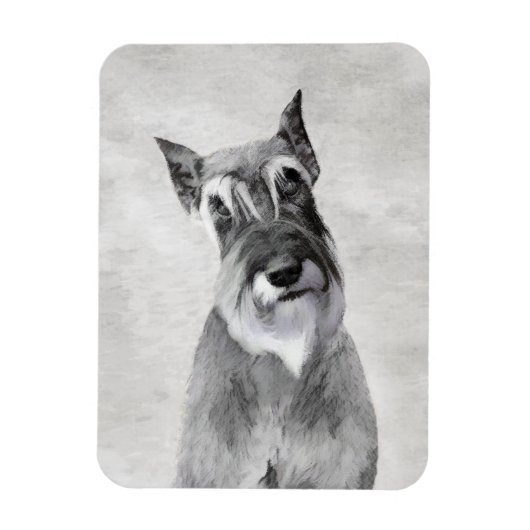 Schnauzer (Riesenmalerei) - Hundekunst Magnet (Vertikal)
