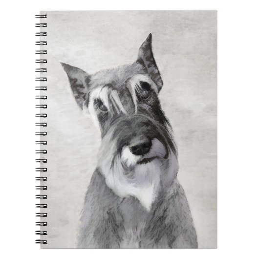 Schnauzer (Riesenmalerei) - Hundekunst Notizblock (Vorderseite)