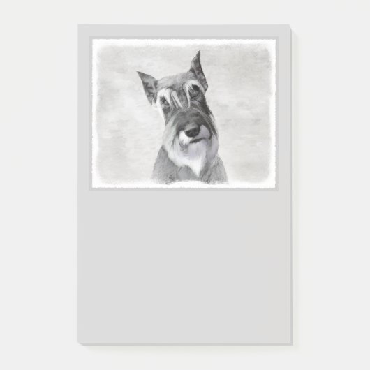 Schnauzer (Riesenmalerei) - Hundekunst Post-it Klebezettel (Vorderseite)