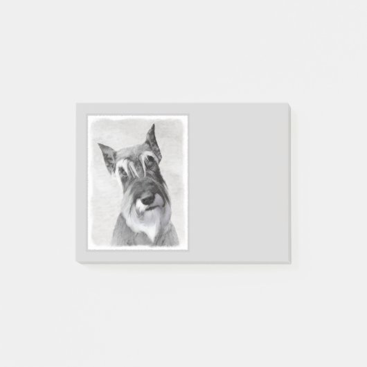 Schnauzer (Riesenmalerei) - Hundekunst Post-it Klebezettel (Vorderseite)