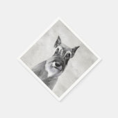 Schnauzer (Riesenmalerei) - Hundekunst Serviette (Ecke)