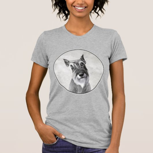 Schnauzer (Riesenmalerei) - Hundekunst T-Shirt (Vorderseite)
