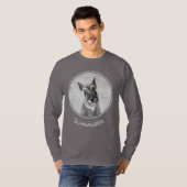 Schnauzer (Riesenmalerei) - Hundekunst T-Shirt (Vorne ganz)