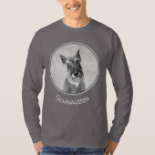 Schnauzer (Riesenmalerei) - Hundekunst T-Shirt (Vorderseite)