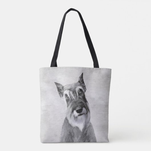 Schnauzer (Riesenmalerei) - Hundekunst Tasche (Rückseite)