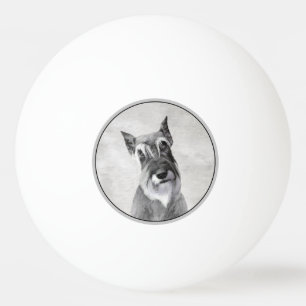 Schnauzer (Riesenmalerei) - Hundekunst Tischtennisball