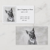 Schnauzer (Riesenmalerei) - Hundekunst Visitenkarte (Vorne/Hinten)