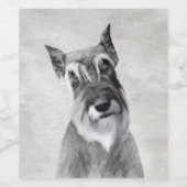 Schnauzer (Riesenmalerei) - Hundekunst Weinetikett (Einzelnes Label)