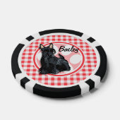 Schnauzer; Rot und Weiß Gingham Pokerchips (Einzeln)