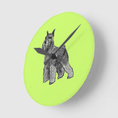Schnauzer Runde Wanduhr (Winkel)