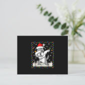 Schnauzer Santa leichte Weihnachten probieren Postkarte (Stehend Vorderseite)