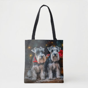 Schnauzer Schnee-Schlitten-Weihnachtsdekoration  Tasche