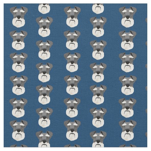 Schnauzer sieht Hundeblau Stoff (Nahaufnahme)