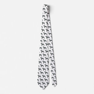 Schnauzer Silhouette Gelb & Schwarz Gitter Weiß Krawatte