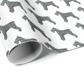 Schnauzer-Silhouette Gelb- und Schwarz-Grill-Umsch Geschenkpapier (Rolleneckpunkt)