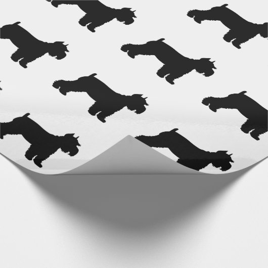 Schnauzer-Silhouette Geschenkpapier (Ecke)