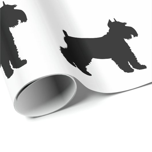 Schnauzer-Silhouette Geschenkpapier (Rolleneckpunkt)