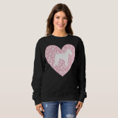 Schnauzer Silhouette Heart Paws Adorable Sweatshirt (Vorne ganz)