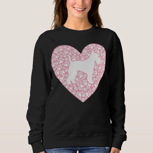 Schnauzer Silhouette Heart Paws Adorable Sweatshirt (Vorderseite)