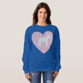 Schnauzer Silhouette Heart Paws Adorable Sweatshirt (Vorne ganz)