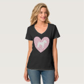 Schnauzer Silhouette Heart Paws Adorable T-Shirt (Vorderseite Vollansicht)