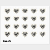Schnauzer Silhouette Heart Paws Print - Dog Lover Herz-Aufkleber (Blatt)