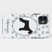Schnauzer-Silhouette Herz- und Paw-Prints Case-Mate iPhone Hülle (Rückseite (Horizontal))