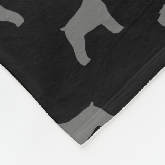 Schnauzer-Silhouette-Muster Fleecedecke (Ecke)