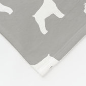 Schnauzer-Silhouette-Muster Fleecedecke (Ecke)