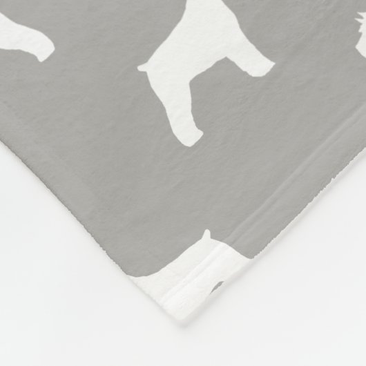 Schnauzer-Silhouette-Muster Fleecedecke (Ecke)