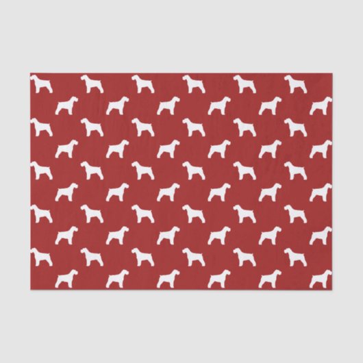 Schnauzer-Silhouette-Muster-Rot Seidenpapier (Vorderseite)