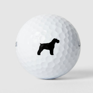 Schnauzer-Silhouette (Naturohren) Golfball