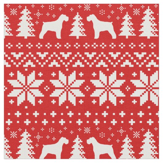 Schnauzer-Silhouette-Weihnachtsmuster Stoff (Nahaufnahme)