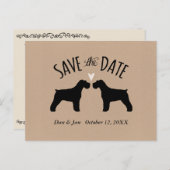 Schnauzer-Silhouetten Hochzeit Sichern Sie das Dat Ankündigungspostkarte (Vorne/Hinten)