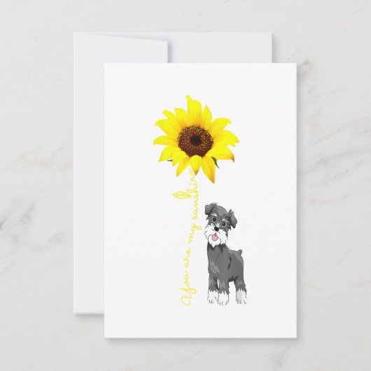 Schnauzer sind meine Sonnenblume Schnauzer Mama RSVP Karte (Vorderseite)