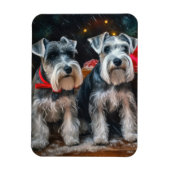 Schnauzer Snowy Sleigh Weihnachtsdekor Magnet (Vertikal)