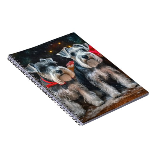 Schnauzer Snowy Sleigh Weihnachtsdekor Notizblock (Rechte Seite)