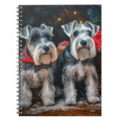 Schnauzer Snowy Sleigh Weihnachtsdekor Notizblock (Vorderseite)