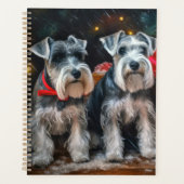 Schnauzer Snowy Sleigh Weihnachtsdekor Planer (Vorderseite)