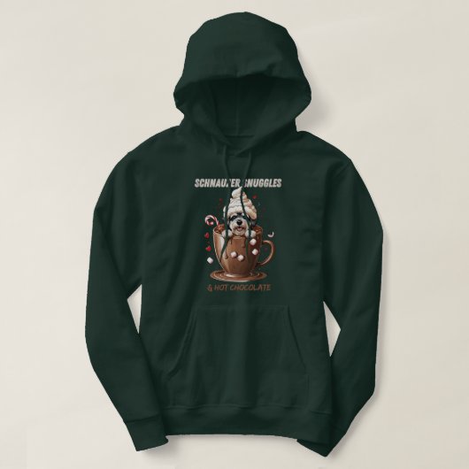 Schnauzer Snuggles & Hot Chocolate Hoodie (Design vorne)