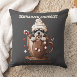 Schnauzer Snuggles & Hot Chocolate Kissen