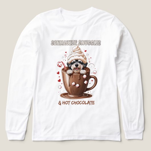 Schnauzer Snuggles & Hot Chocolate Tri-Blend Shirt (Design Vorderseite)