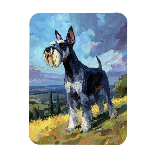 Schnauzer sonnige Landschaft Flexible Magnet (Vertikal)