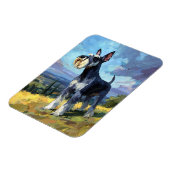 Schnauzer sonnige Landschaft Flexible Magnet (Linke Seite)