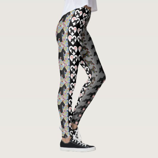 Schnauzer-Spaß-Leggings Leggings (Rechts)