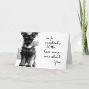 SCHNAUZER SPRICHT SICH FÜR EINEN "VALENTINSWUNSCH" KARTE