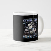 Schnauzer Squad - Bootleg Rap Style Jumbo-Tasse (Vorderseite Rechts)