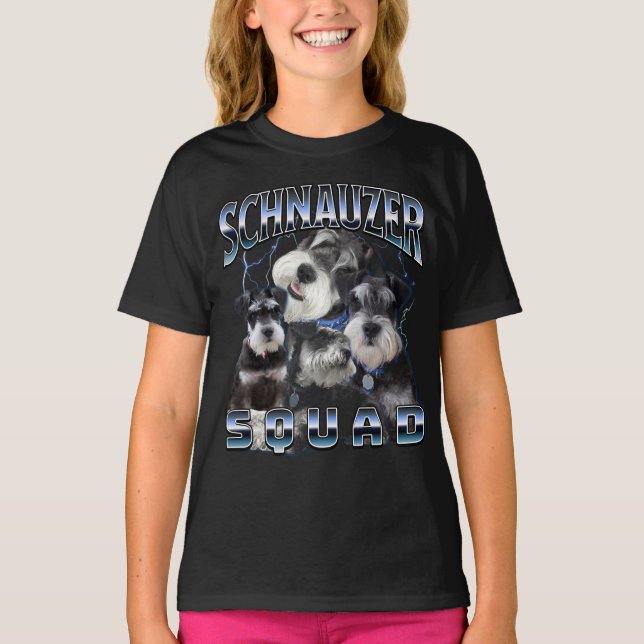 Schnauzer Squad - Bootleg Rap Style T-Shirt (Vorderseite)