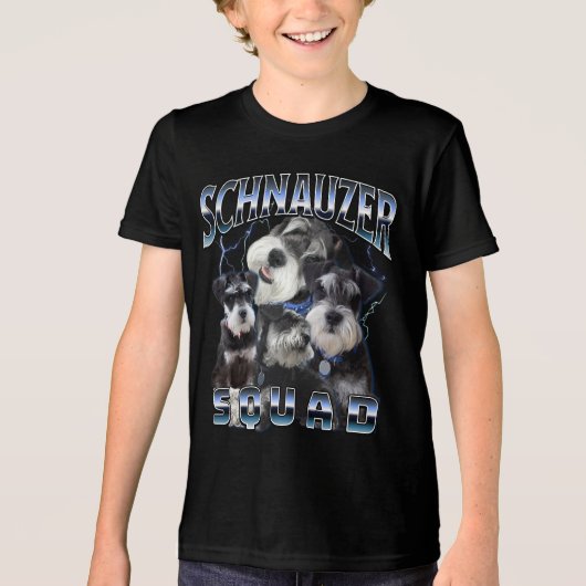 Schnauzer Squad - Bootleg Rap Style Tri-Blend Shirt (Vorderseite)